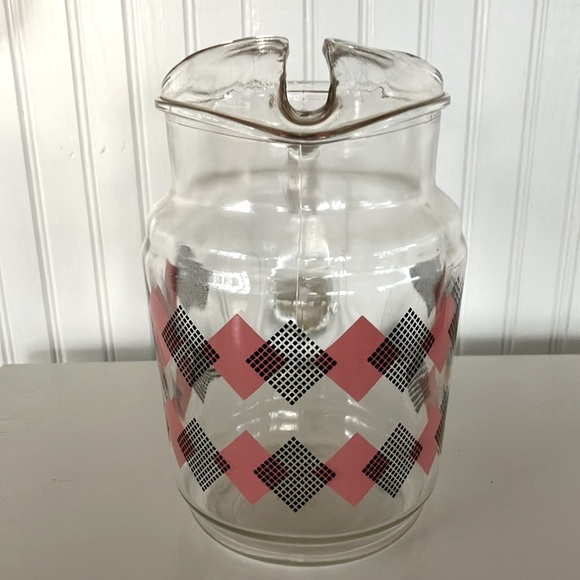 Retro Mid Century Modern Glass Pitcher 2 Quarts - Picture 5 of 9